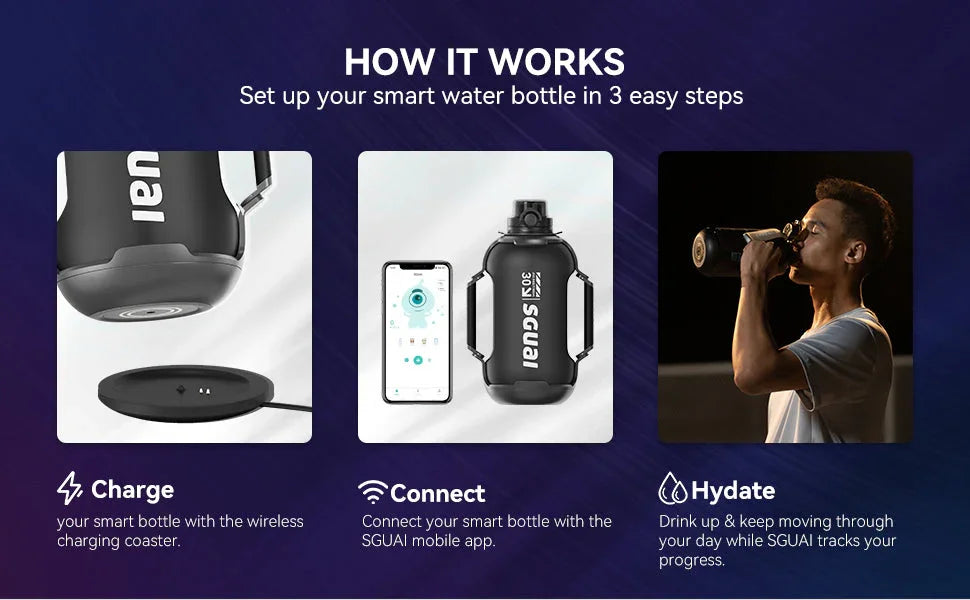 Smart Sports Bottle T30 Portable Sports Fitness Kettle Water Cup